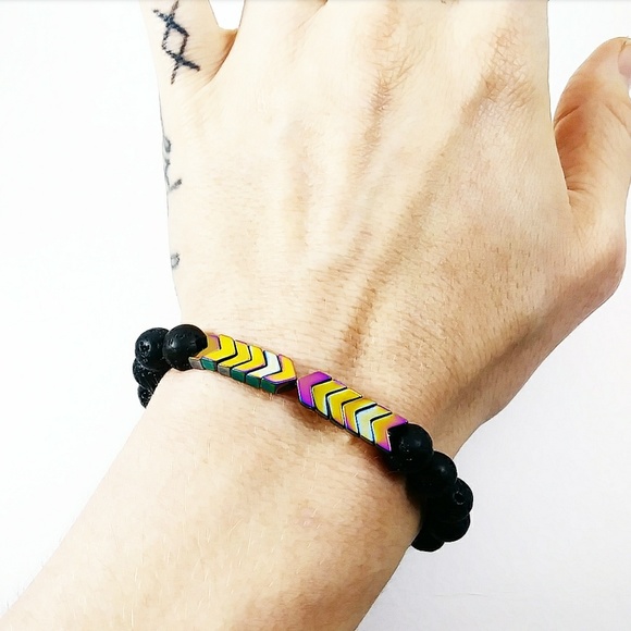 Rainbow Hematite Vitality Essential Oil Lava Rock - Picture 2 of 4